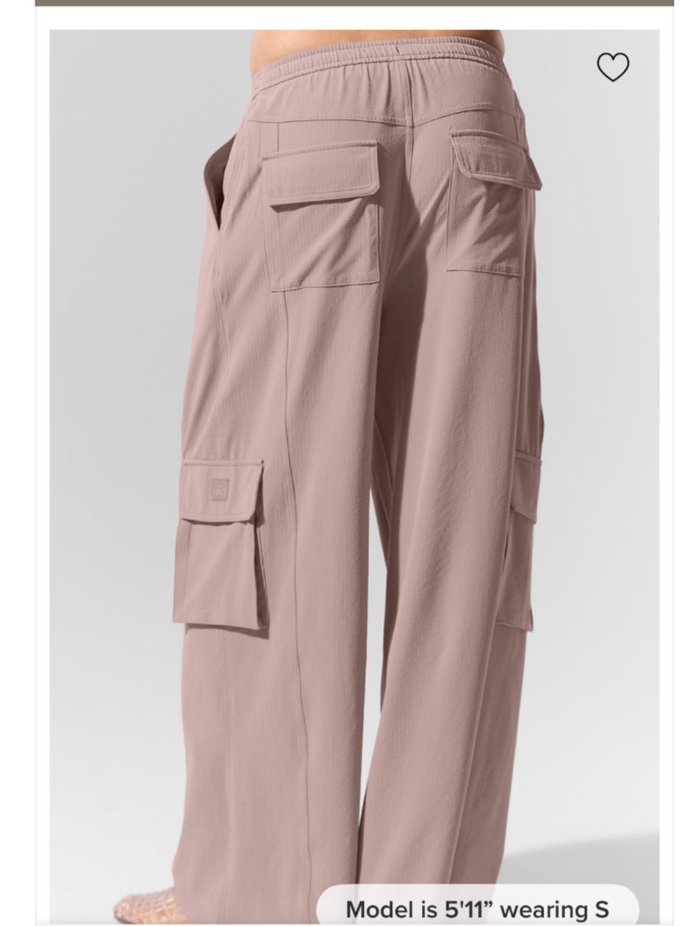 ALO Yoga Wide Leg Cargo Pants in Dusty Rose - Picture 3 of 7